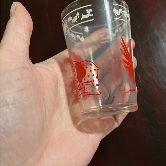 Vintage Swanky Swigs Red Elephant & Chicks Small Juice Glass - Picture 3 of 5
